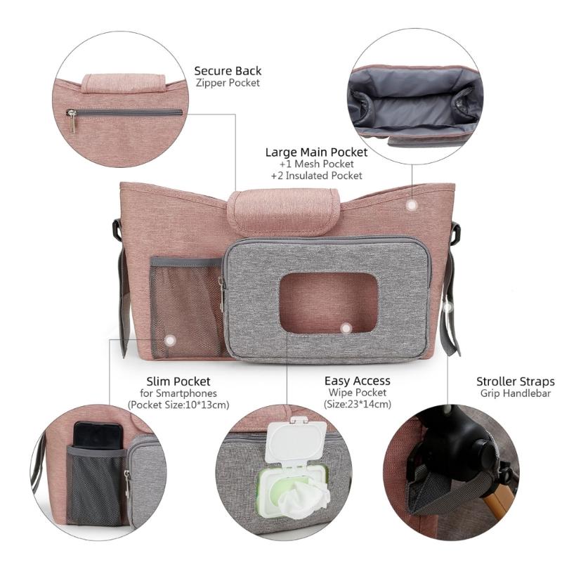 Baby Stroller Bag Organizer Nappy Diaper Mummy Bag Carriage Pram Pushchair Holder Universal Stroller Accessories Outdoor