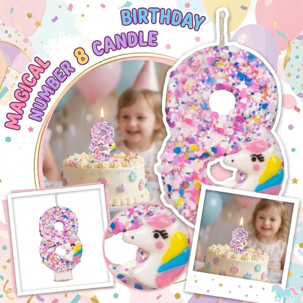 Fashion Cartoon Creative Birthday Candles Party Digital Candles