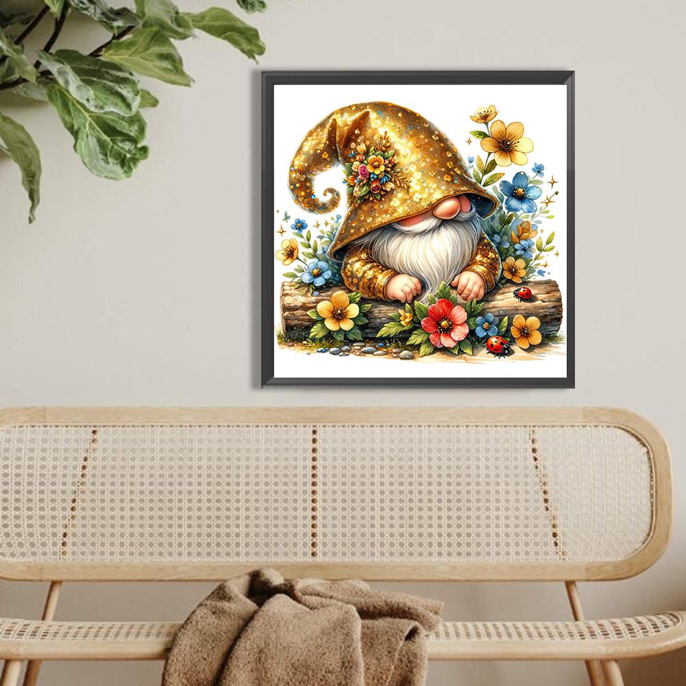 Gnome 5D DIY Full Drill Round Diamond Painting Kit for Home Wall Decoration