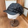 British Style Leather Retro Rivet Leather Buckle Octagonal Hat Women's New Big Head Circumference Show Face Small Fashion Newsboy Hat