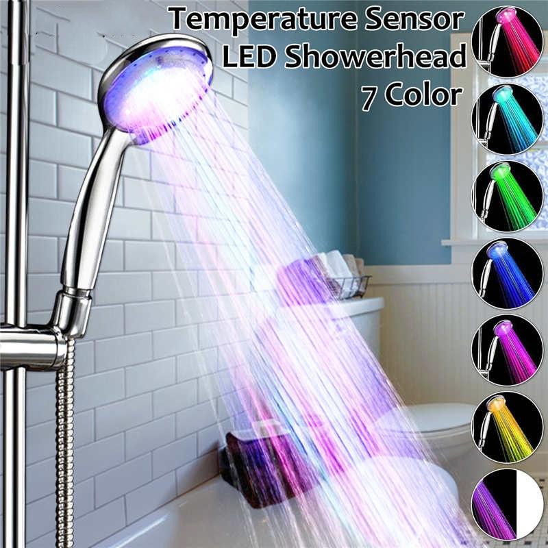 Buy 1PC Color Temperature Change LED Shower Head Bathroom Supplies ...