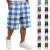 Herren Freizeitshorts mit Kordelzug Leicht Bequem Lockerer Schnitt Elastischer Bund Kariertes Muster Sommer Strandmode
