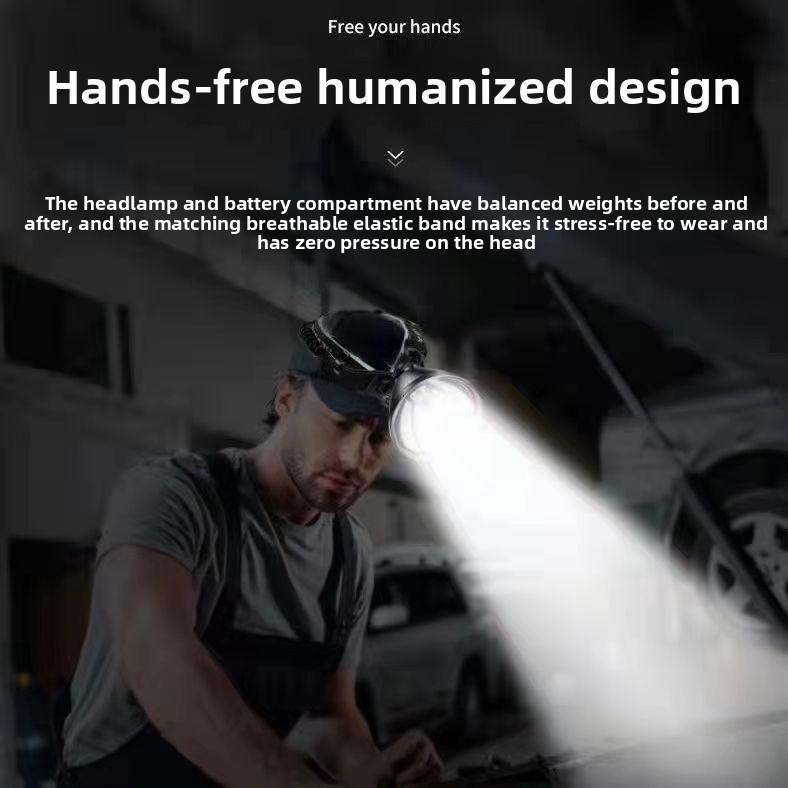 Super Bright Bright Light Rechargeable Head-mounted Outdoor Led Long-range Night Fishing