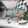 Hisun Tin Sign HD Aluminum Metal Sign Palma De Mallorca Espana Perla Del Mediterraneo Vintage License Plate Style Wall Decor Retro Coastal Ca