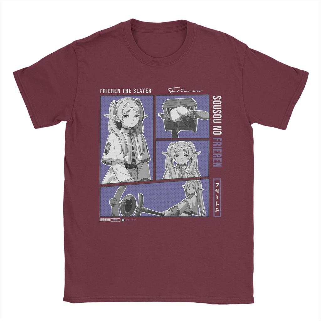 Men Sousou No Frieren T Shirts Japanese Anime Cotton Clothing Funny Short Sleeve O Neck Tee Shirt Graphic Printed T-Shirts