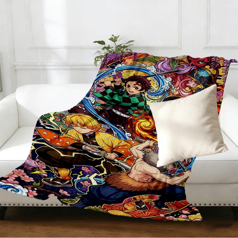 Demon Slayer Print Blanket - Soft & Comfortable, for Bedroom, Travel, Sofa, Home Decoration - Birthday Christmas Gift for Friend
