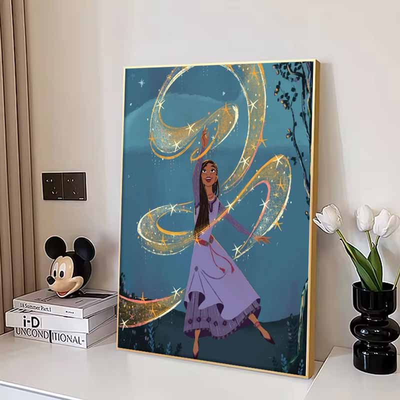 Disneys Diamond Wish Asha Fan Art Illustration Cute Cartoon Cross stitch Complete Set 5D DIY Home Decoration