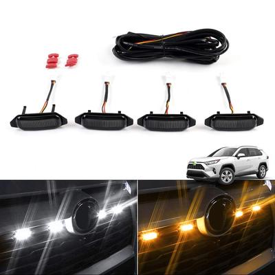 Cartist LED Grillleuchten für den RAV4 50 Grillmarker Tagfahr- und Warnleuchten mit getönter Linse für RAV4 5. Generation 2019 und Hoch Einfach