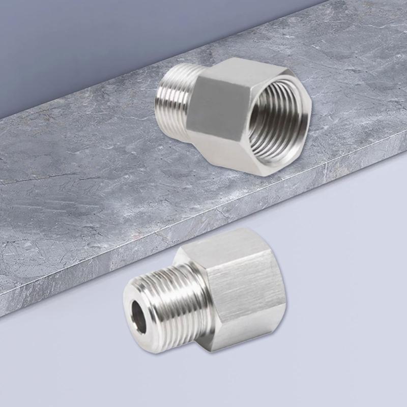 Pack Of 2 Steel NPT Threaded Adapters 3/8inch Female To 1/4inch Male Heavy Duty Pipe Fittings For Royal US Conversion