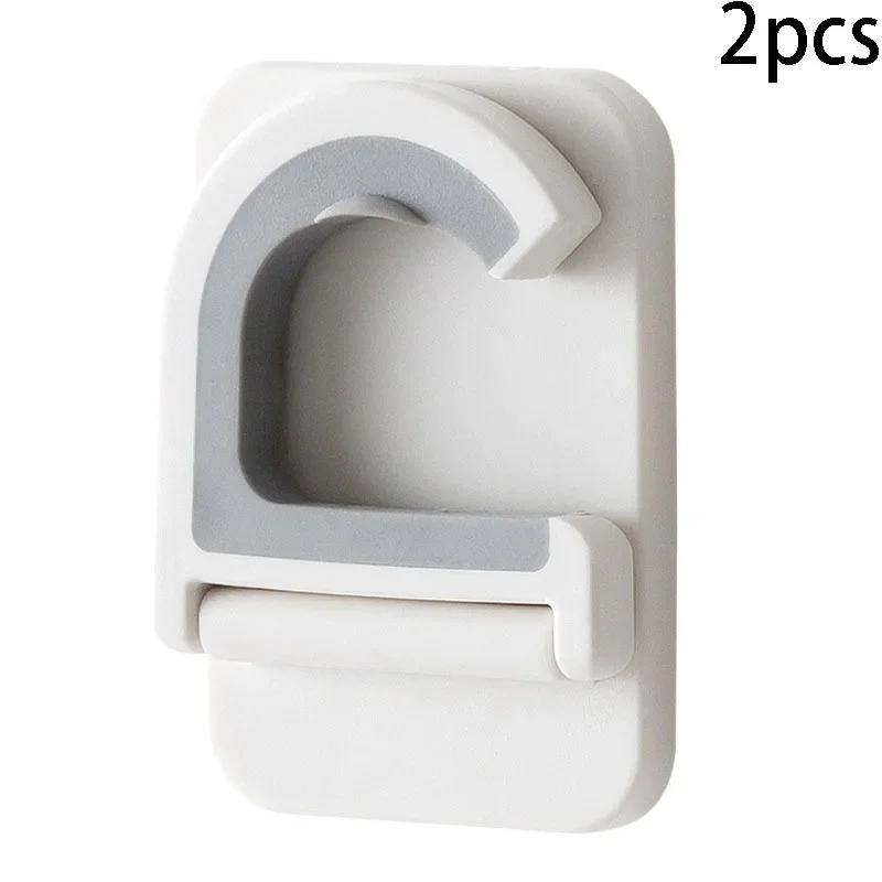 

Многофункциональный держатель для швабры с клейкими крючками и полкой-органайзером для хранения дома