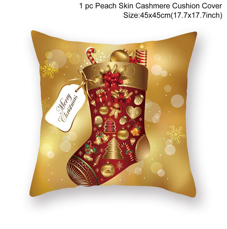 Christmas Cushion Cover Merry Christmas Decorations for Home 2025 Christmas Ornaments Navidad Noel Xmas Gifts New Year 2025