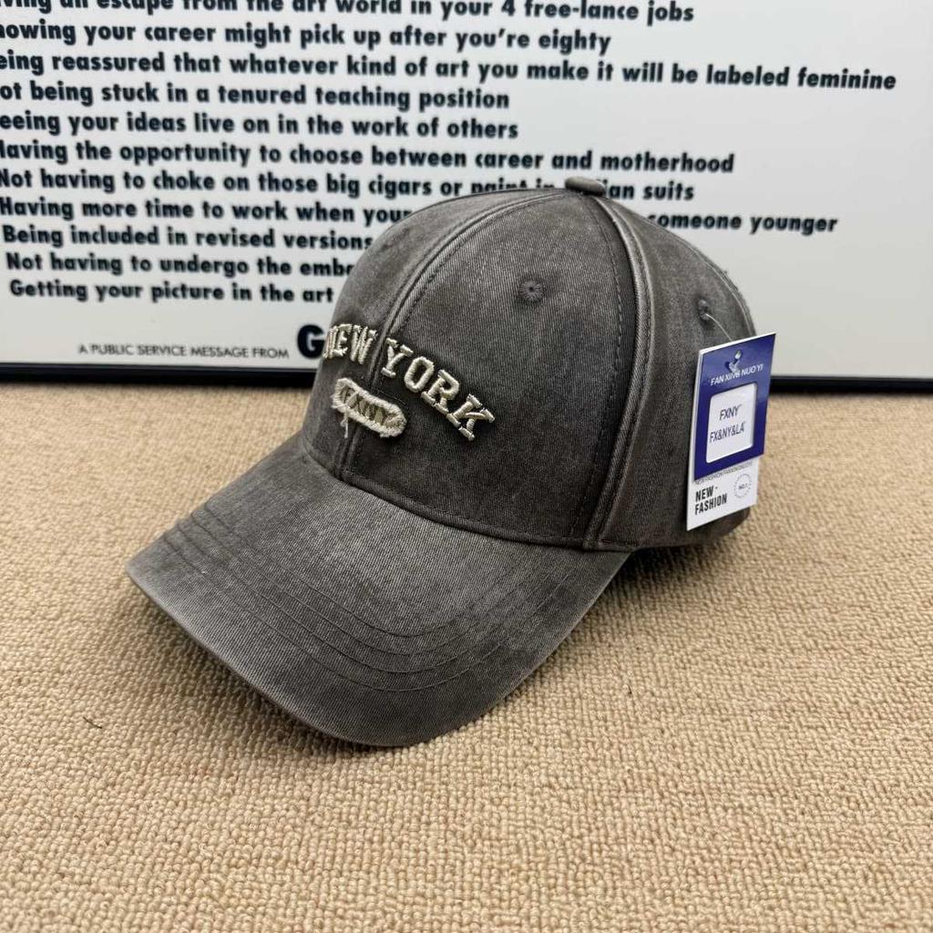 Washed and made old NEW YORK embroidered baseball cap soft top cap men's and women's versatile casual sun hat