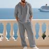 PEYWOW Men's Fashion Casual Autumn Winter Long Sleeve  Pants Suits