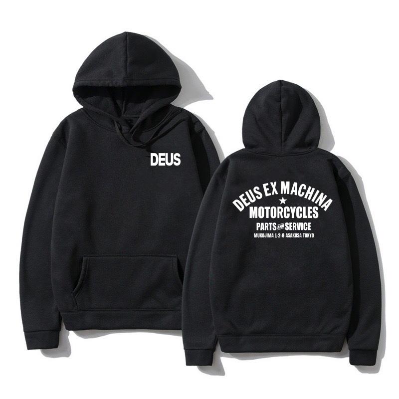 DEUS EX MACHINA New Autumn and Winter Letter Printed Men's Hooded Loose and Versatile Sports Shirt with Pullover Men's Top Hoodi