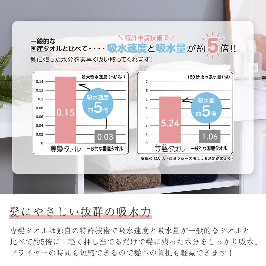 Oboro Hair Drying 33 x Brown Towel, Towel, 100% Cotton, Approx. 100cm,