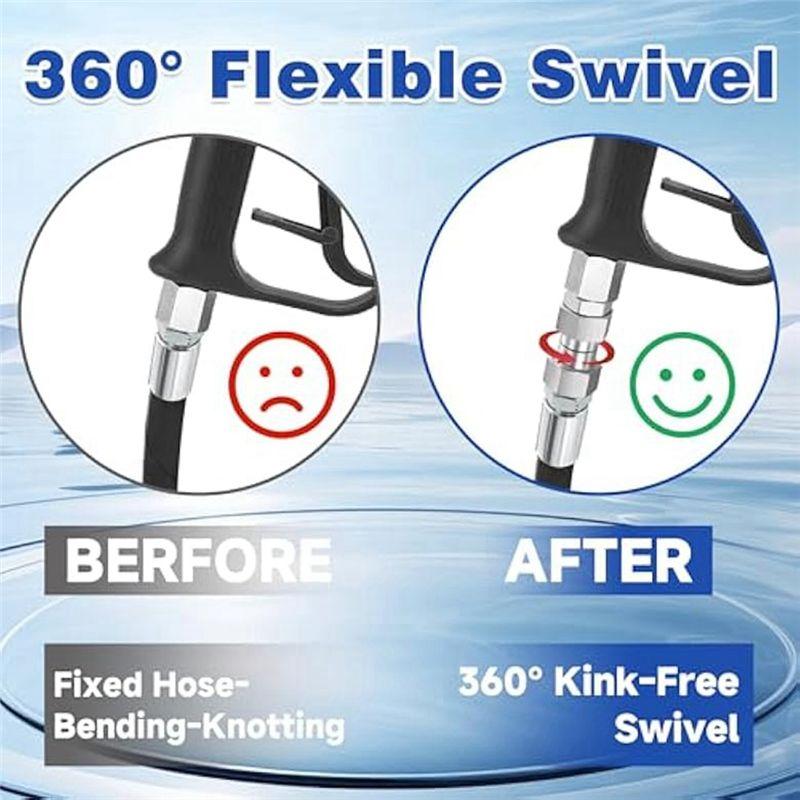 2Pcs 3/8Inch NPT Pressure Washer Swivel Fitting,Anti-Twist 3/8Inch Swivel Male To Female Adapter,360° Swivel Connector