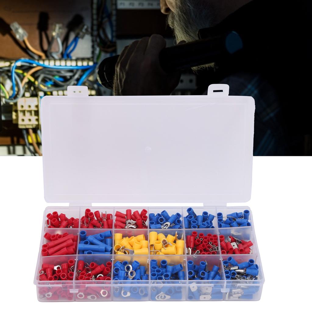 520Pcs Wire Connector Kit Cold Pressed Terminal Set Electrical Industrial Supplies