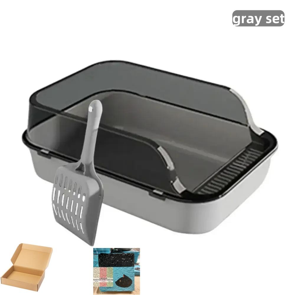 Geschlossene Katzentoilette Spritzwassergeschützt Halbgeschlossen Kunststoff Katzentoilette Sanddicht Katzentoilette Geruchsdicht Katzenstreu Haustierbedarf