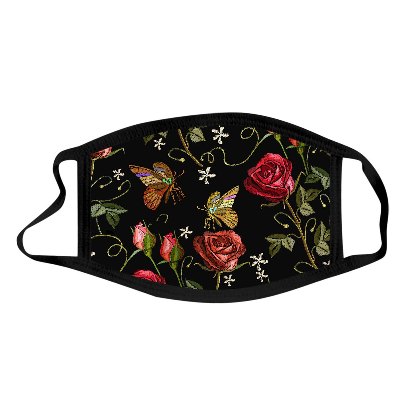 

Adult Mouth Flowers Printed for Face Mask Washable Earloop Mask Free Size