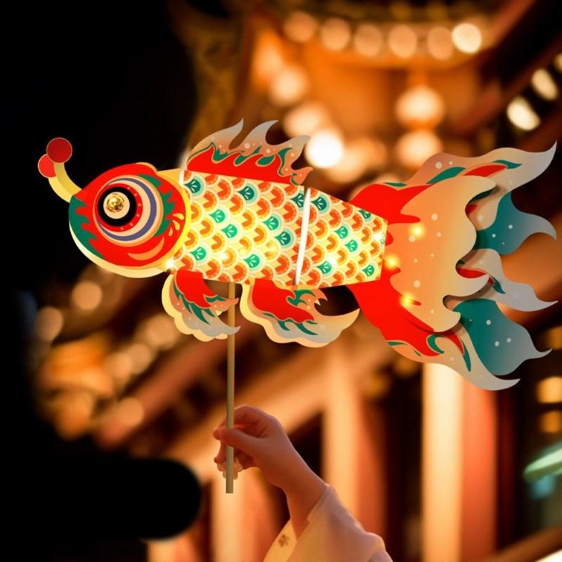 Use Friendly Lanterns DIY Materials Pack Creative Autumn Festival Fish Lanterns DIY Project for School Event