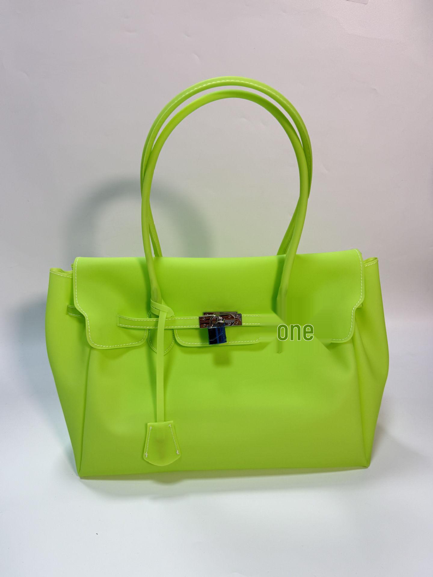 Jellyfirkin Sommer Jelly Tasche - Mittlere Größe, Große Kapazität Schulter-Tote green