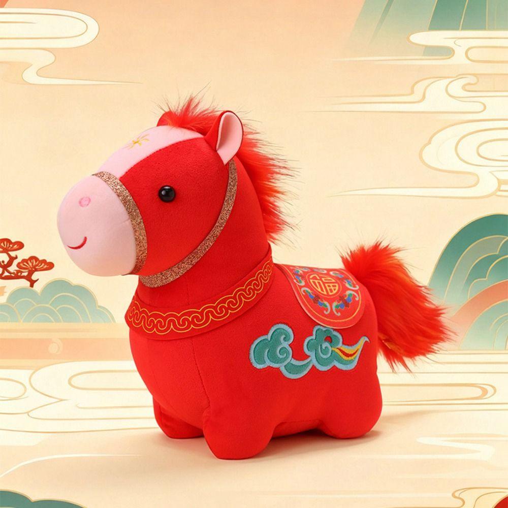 Creative Stuffed Animal Doll Fluffy Zodiac Pony Figurine  Chinese New Year