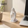 Hexagonal Base Ornament Western Realistic Figure Ornament, Compact 3D Printed Sculpture, Matte White Small Desktop Sculpture Durable PLA Statue,