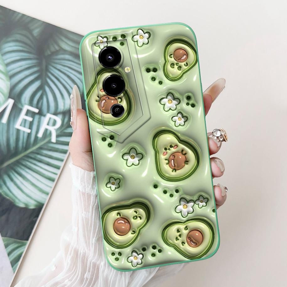 For Tecno Pova 4 LG7n Case Lovely Cartoon Camera Lens Protective Silicon Cover For Tecno Pova 4 Pro LG8n Funda Pova4 4Pro Bumper
