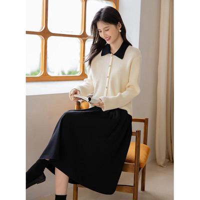 Mocana Women's Long-Sleeve Top & Mid-Length Skirt Set
