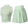 Womens Sporty Tennis Set With Sleeveless Top Pleated Skirt - Quick Dry Anti-See-Through Stretch Fit Golf Running