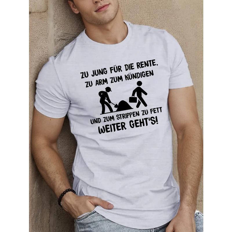 European size Zu jung f r die Rente Men's Short Sleeve T-shirt Summer T-shirt Top