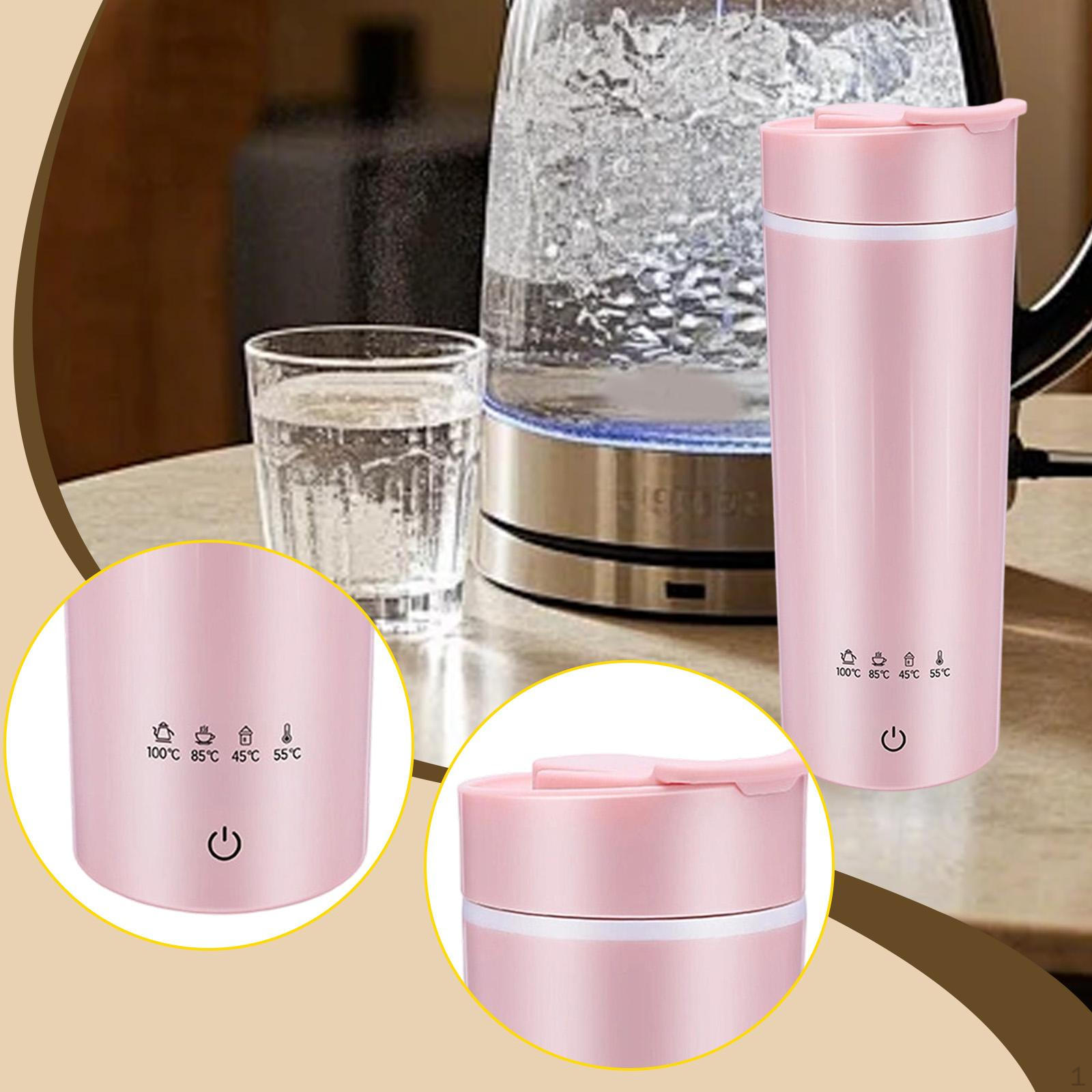 

Portable Electric Kettle Heating Drinking Cup Tea Water Boiler for Commuting рожевий