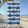 Minimalist Anchor Stripe Pattern Beach Towel, Soft Quick-Drying, Perfect For Portable Outdoor Travel, Camping And Summer Beach