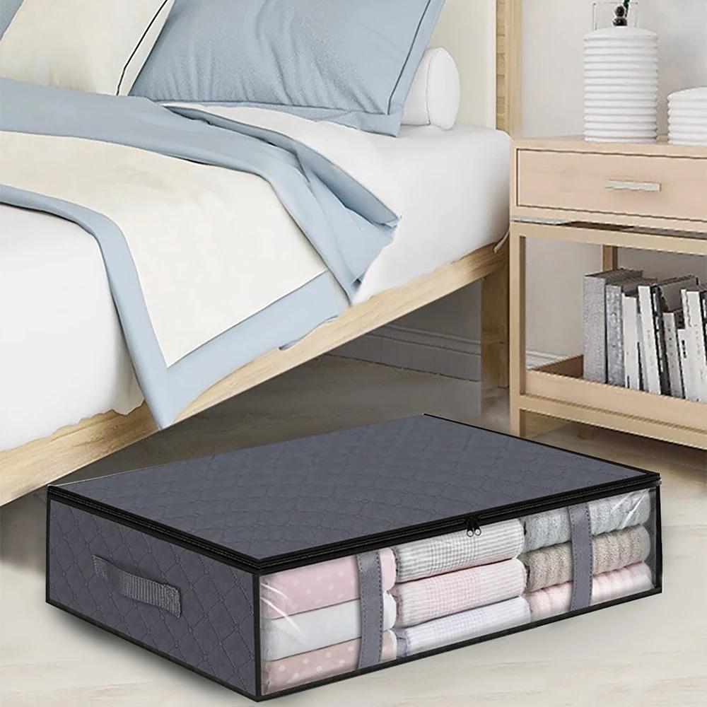 

Сумка для хранения под кроватью для портативных складных сумок для одеял, органайзер для одежды для шкафа, коробка для хранения, пылезащитный органайзер, большая вместимость