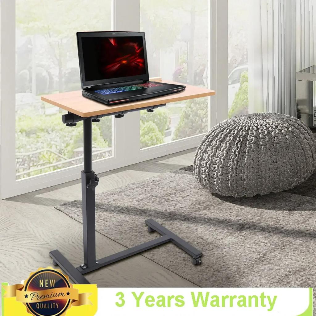 Bymaocar Mobile and Lockable Standing Home Office Laptop Desk Portable Presentation Stand with Adjustable 360° Rotating Desktop