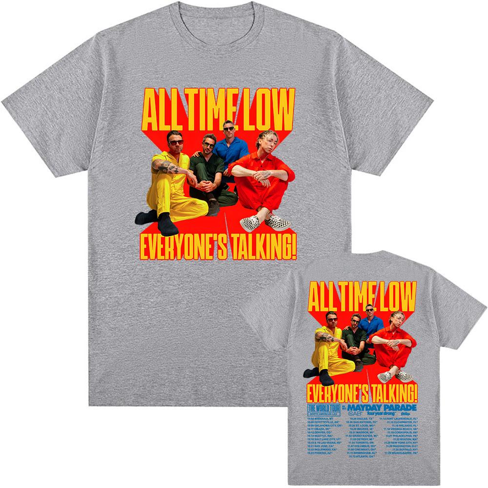ALL TIME LOW Tričko z turné Everyone's Talking s krátkým rukávem, ležérní bavlněné tričko, módní volné pánské dámské oblečení, grafické tričko