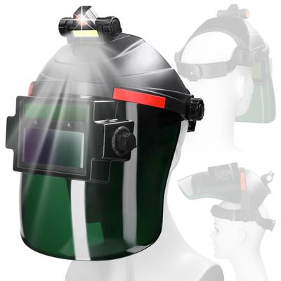 Máscara facial de soldadura con atenuación automática, máscara facial de soldadura de color verdadero con vista grande, 130 grados centígrados de alto