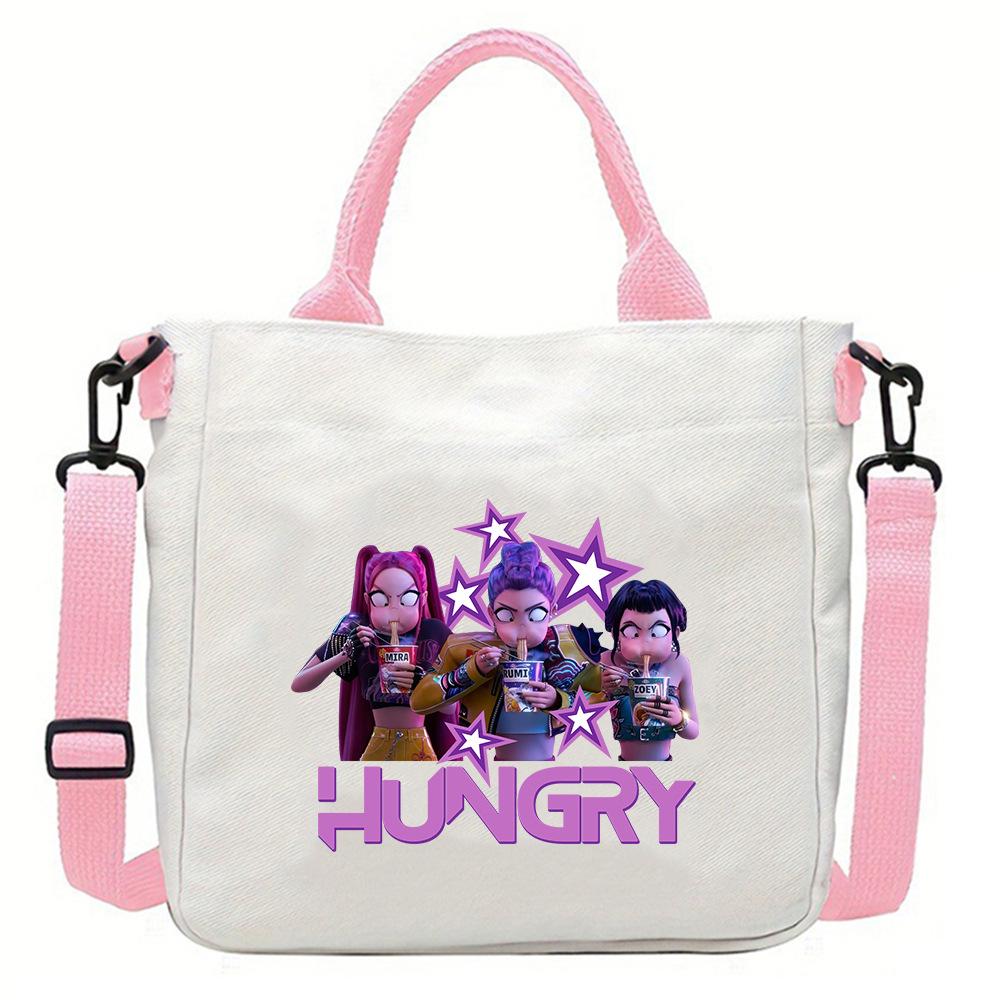 New Popular Movie Kpop Witch Hunting Girl Group Canvas Bag Student Messenger Bag Detachable Shoulder Strap Handbag KTY
