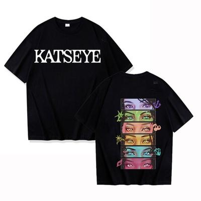 Katseye Beautiful Chaos Pure Polyester Printed Men's and Women's Personalized Short Sleeved Summer New Fashionable Casual T-shirt