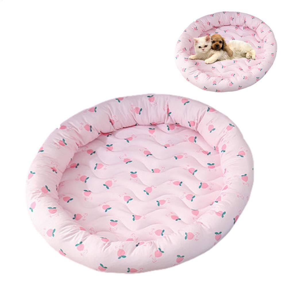Runde Kühlmatte für Katzen Haustier-Kühlbett für den Sommer Eis-Seiden-Kühlmatte für Haustiere Hunde-Katzen-Schlafmatten Atmungsaktive Chill-Matte