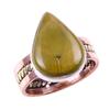 Natural Ocean Jasper Gemstone 925 Solid Silver Jewelry Two Tone Ring S.8US U5o08