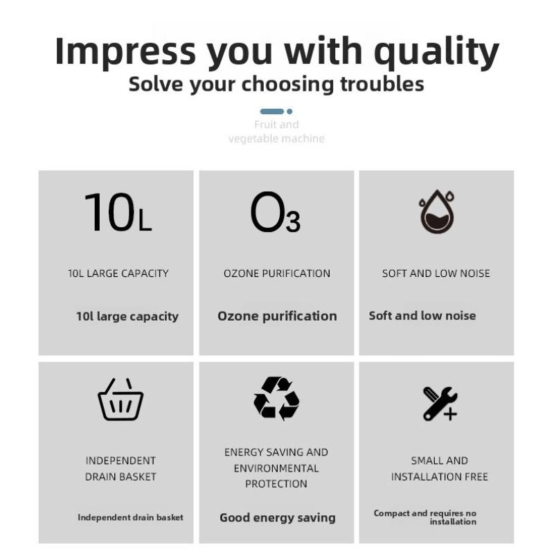 Fully Automatic Household Vegetable Washing Machine Multi purpose Oxygen Cleaning Machine for Fruits Vegetables Chopsticks
