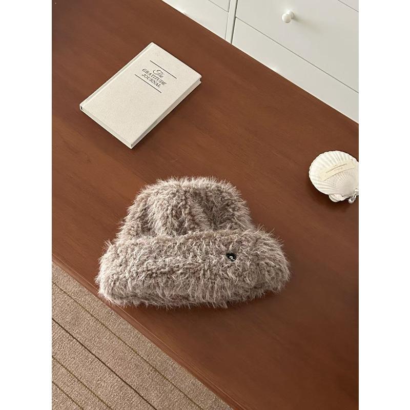 Neue vielseitige Winter-verdickte Plüsch-Strickmütze Damen Baotou Vermieter-Mütze Pullover Warme Schneemütze