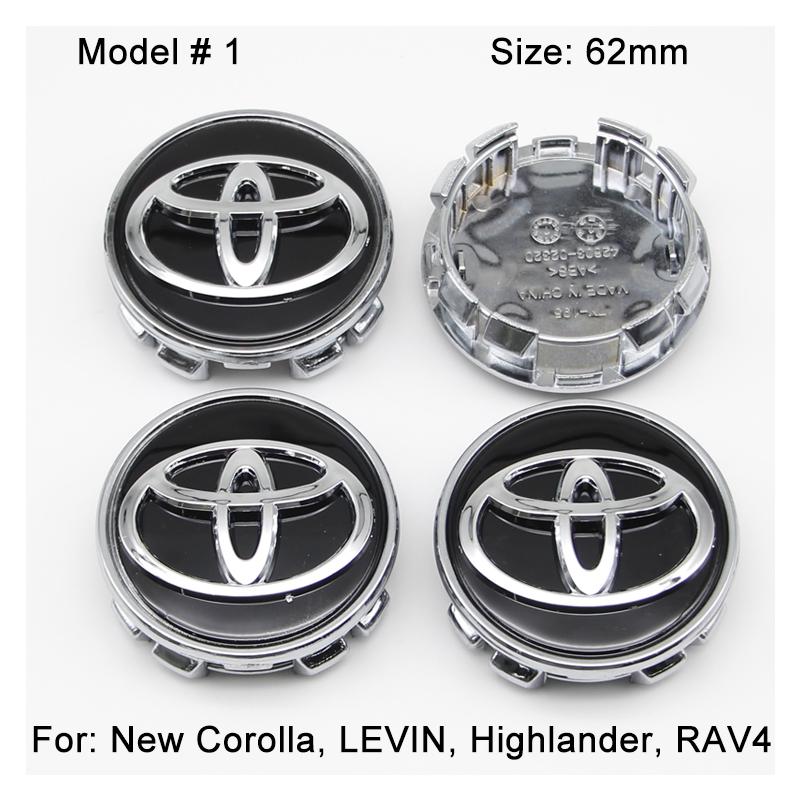 2026 Nové Pro Toyota 57/62mm Dekorativní odznak krytka středového krytu kola auta Krytky nábojů pro Toyota C-hr Rav4 Yaris Hilux Avensis Prius