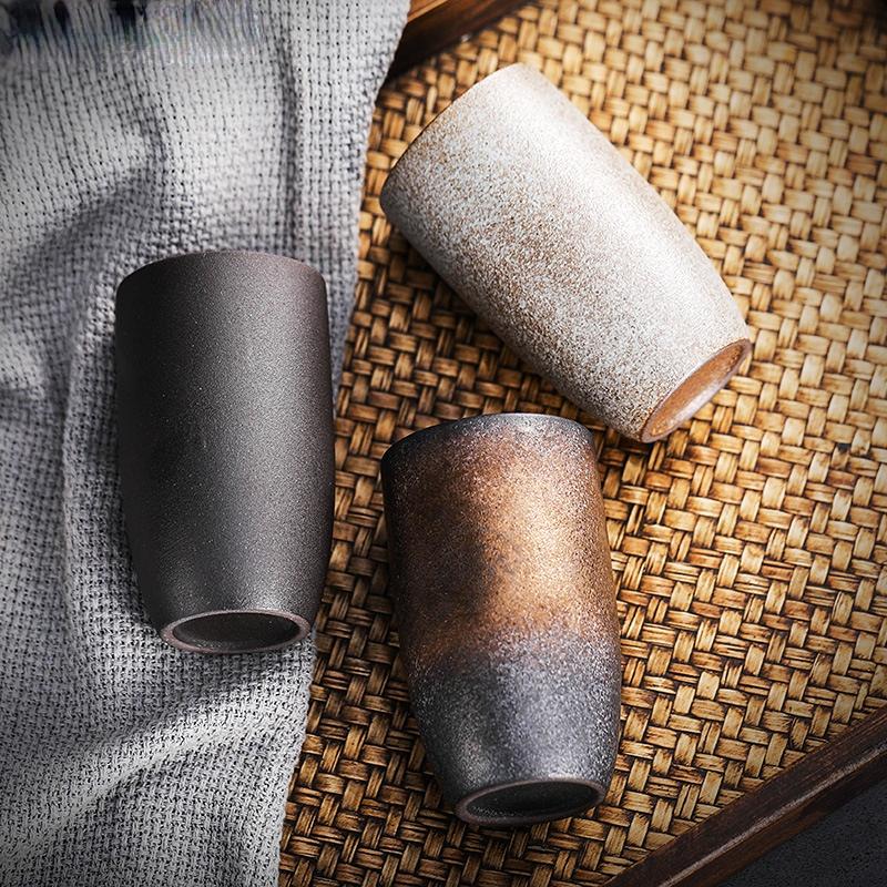 Large Retro Ceramic Tea Cup with Lid and Infuser Kung Fu Tea Set Coarse Pottery Office Coffee Cup Gift Saudi Arabia Dedicated