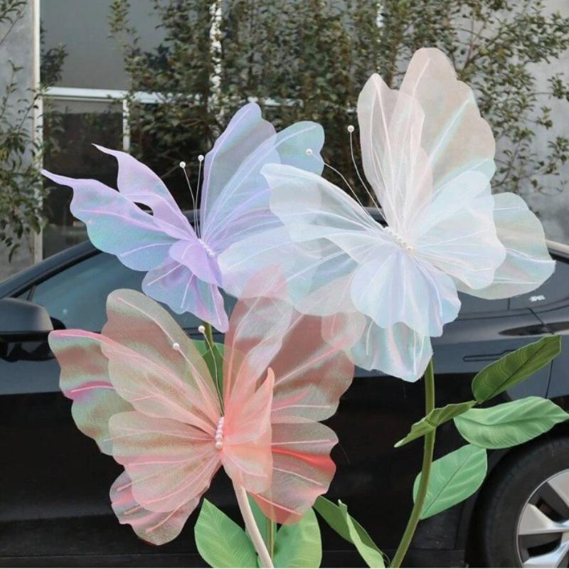 45-50cm Large 3D Simulation Butterfly Water Resistant Fake Decor for Wedding Mall Outdoor Decoration