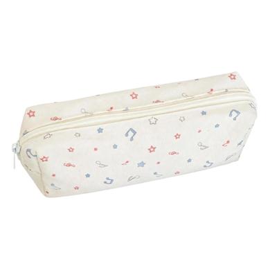 Canvas Pencil Case Pen Bag with Star Music Note Print, Rectangular Pencil Case 23X10X7CM for Students In Classroom, Library, and Study Desk Use