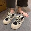 Xiaoxiangfeng Pearl Canvas Shoes Women's Spring New Super Fire Thick-soled Lace-up Small Casual Board Shoes