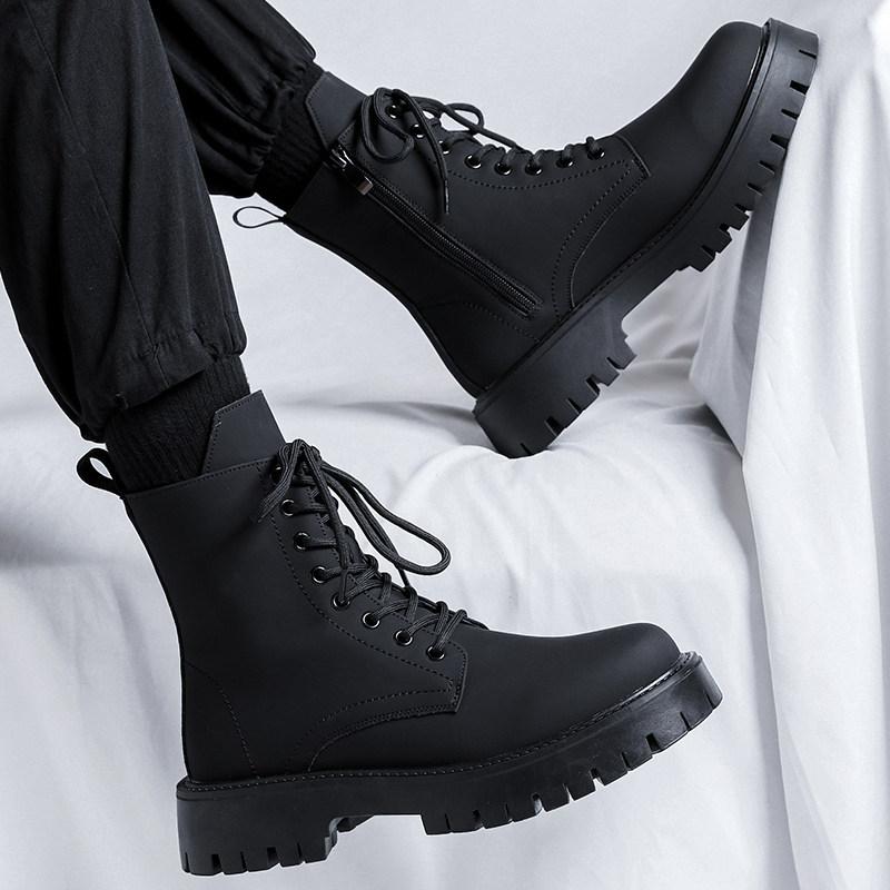 Men Women Martin Boots Autumn Winter Casual Ankle Boots Non‑Slip Wear‑Resistant Lace‑Up Shoes Outdoor Daily Footwear
