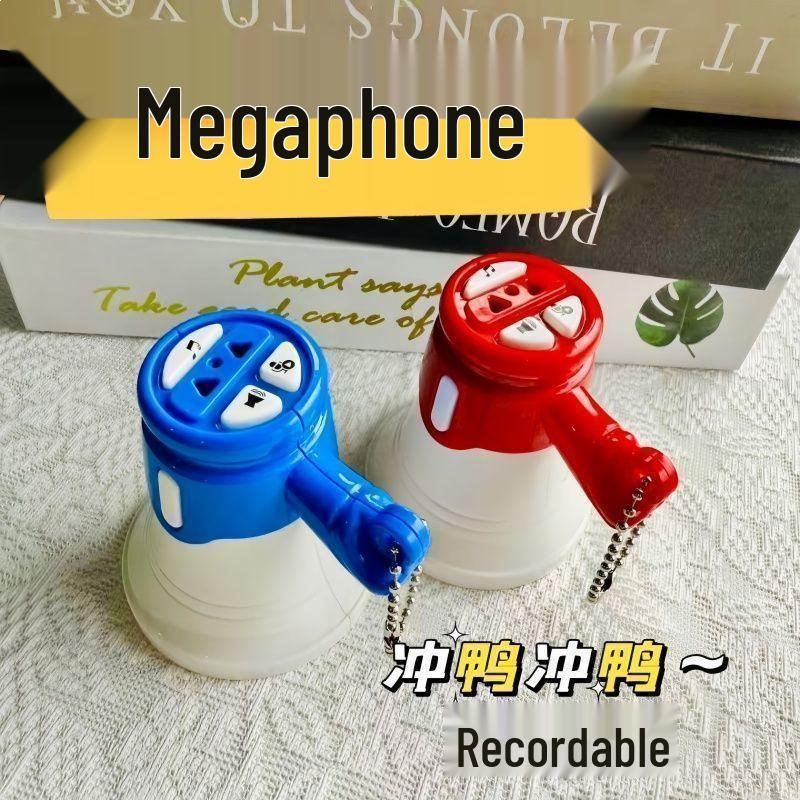 Creative Cute Keychain Speaker: Mini Loudspeaker & Stress Relief Ornament Red Loudspeaker Keychain